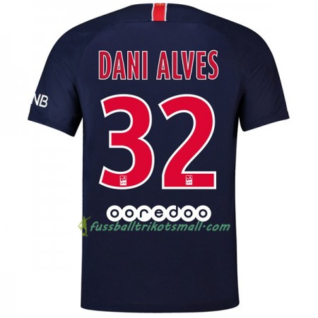 Günstige Fußballtrikots Paris Saint-Germain Dani Alves 32 2018-2019 Kurzarm Heimtrikotsatz kaufen